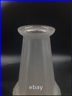 Vase Art Déco Espaivet Verre Moulé Pressé Blanc Satiné France 1920 1930