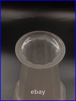 Vase Art Déco Espaivet Verre Moulé Pressé Blanc Satiné France 1920 1930