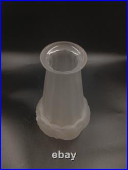Vase Art Déco Espaivet Verre Moulé Pressé Blanc Satiné France 1920 1930