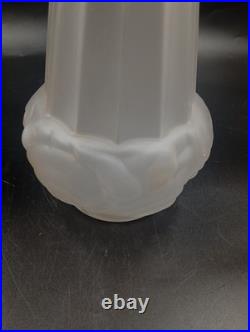 Vase Art Déco Espaivet Verre Moulé Pressé Blanc Satiné France 1920 1930