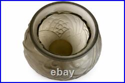 Vase Art Déco Etaleune Paris signé Grand modèle verre pressé 28 cm
