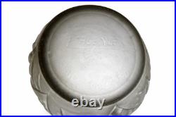 Vase Art Déco Etaleune Paris signé Grand modèle verre pressé 28 cm