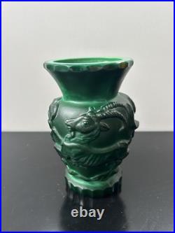 Vase Art Déco Heinrich Hoffmann Pte De Verre Malachite