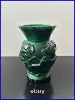 Vase Art Déco Heinrich Hoffmann Pte De Verre Malachite