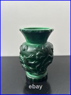 Vase Art Déco Heinrich Hoffmann Pte De Verre Malachite