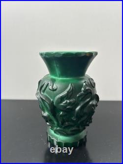 Vase Art Déco Heinrich Hoffmann Pte De Verre Malachite