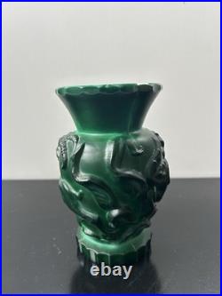 Vase Art Déco Heinrich Hoffmann Pte De Verre Malachite