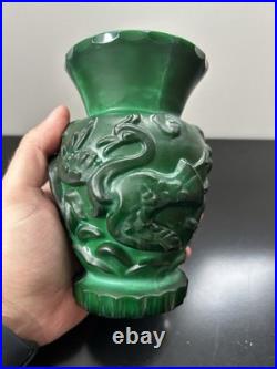 Vase Art Déco Heinrich Hoffmann Pte De Verre Malachite