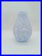 Vase Art Déco Opaline Verre Bleu Pastel Décor Pommes de Pin France Années 1930