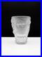 Vase Art Déco Verrerie Ancienne Sculpté En Verre Transparent Motif Floral
