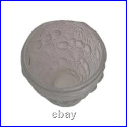 Vase Art Déco Verrerie Ancienne Sculpté En Verre Transparent Motif Floral