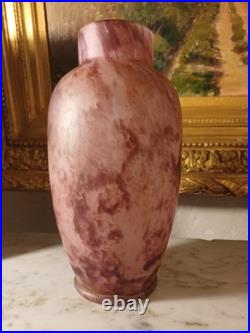 Vase Art Déco en Verre Marmoréen Style Muller Frères / Lorrain 1920/1930