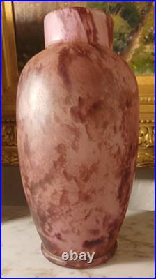 Vase Art Déco en Verre Marmoréen Style Muller Frères / Lorrain 1920/1930