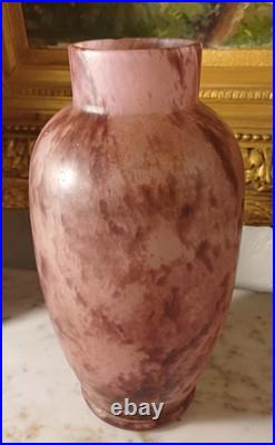 Vase Art Déco en Verre Marmoréen Style Muller Frères / Lorrain 1920/1930