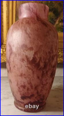 Vase Art Déco en Verre Marmoréen Style Muller Frères / Lorrain 1920/1930