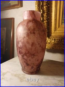 Vase Art Déco en Verre Marmoréen Style Muller Frères / Lorrain 1920/1930