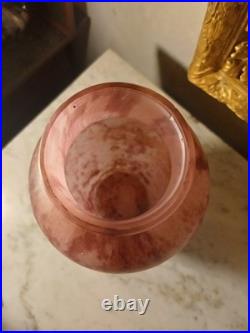 Vase Art Déco en Verre Marmoréen Style Muller Frères / Lorrain 1920/1930