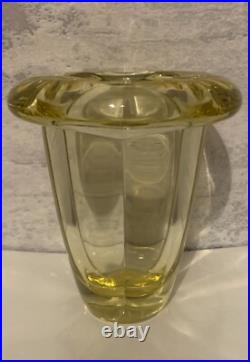 Vase Art Déco en verre épais à bord renversé, années 1950