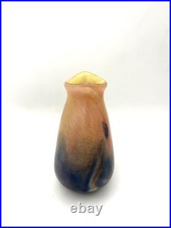 Vase Art Déco en verre marbré signé Le Verre Français