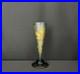 Vase Art Déco en verre soufflé gravé à l'acide motif floral doré