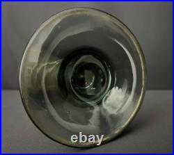 Vase Art Déco en verre soufflé gravé à l'acide motif floral doré