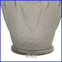 Vase Art Déco verre moulé pressé Gris Floral Géométrique France 1920 1930