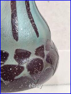 Vase Art-Déco vers en pâte de verre signé Schneider / Daum Hauteur 17,8 cm