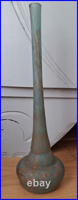 Vase Berluze Signé A. DELATTE NANCY Art Déco Verre Marmoréen 29,5 cm
