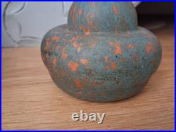 Vase Berluze Signé A. DELATTE NANCY Art Déco Verre Marmoréen 29,5 cm