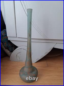 Vase Berluze Signé A. DELATTE NANCY Art Déco Verre Marmoréen 29,5 cm