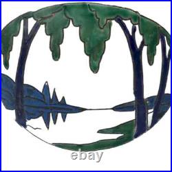 Vase Boule En Verre Émaillé Art-déco Signé Ely