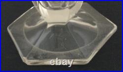 Vase Cristal Hexagonal 6 Décors En Losange Fleurs & Fruits Opalescents Art Déco