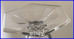 Vase Cristal Hexagonal 6 Décors En Losange Fleurs & Fruits Opalescents Art Déco