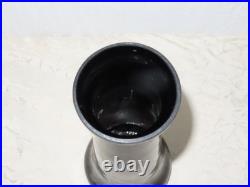 Vase En Verre Art Déco Noire Avec Peinture Métallique Argentée