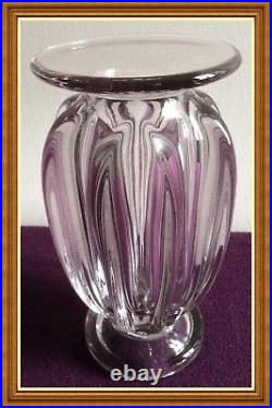 Vase En Verre Cristal Soufflé Moulé Pressé Pierre D'avesn 1901/1990 Art Déco