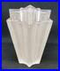 Vase Étoile Art Déco France 1930 En Verre Pressé Moulé Givré Attr Pierre D'Avesn