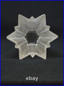 Vase Étoile Art Déco France 1930 En Verre Pressé Moulé Givré Attr Pierre D'Avesn