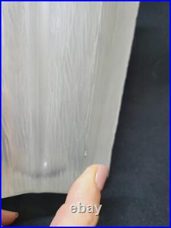 Vase Étoile Art Déco France 1930 En Verre Pressé Moulé Givré Attr Pierre D'Avesn