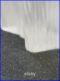 Vase Étoile Art Déco France 1930 En Verre Pressé Moulé Givré Attr Pierre D'Avesn