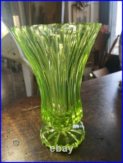 Vase Ouraline Art Déco Verre Moulé Bon État