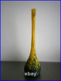 Vase Pâte de verre Art Déco St Delatte décor Coloquinte 1930 Ancien 46cm