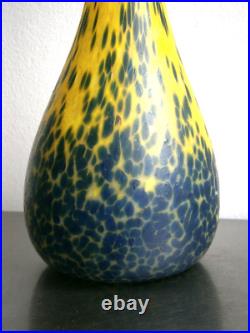 Vase Pâte de verre Art Déco St Delatte décor Coloquinte 1930 Ancien 46cm