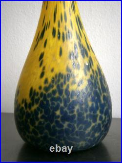 Vase Pâte de verre Art Déco St Delatte décor Coloquinte 1930 Ancien 46cm