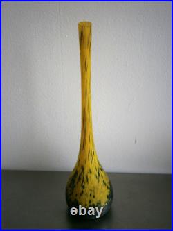 Vase Pâte de verre Art Déco St Delatte décor Coloquinte 1930 Ancien 46cm