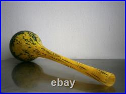 Vase Pâte de verre Art Déco St Delatte décor Coloquinte 1930 Ancien 46cm