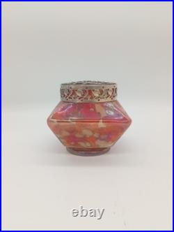 Vase Pique Fleurs Wilhelm Kralik Sohn Verre Marbré Rouge Jugendstil 1900 1920 Vase Pique Fleurs Wilhelm Kralik Sohn Verre Marbré Rouge Jugendstil 1900 1920