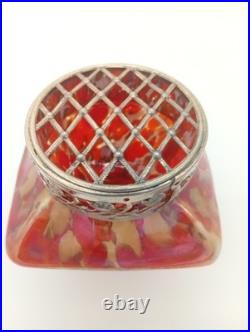 Vase Pique Fleurs Wilhelm Kralik Sohn Verre Marbré Rouge Jugendstil 1900 1920 Vase Pique Fleurs Wilhelm Kralik Sohn Verre Marbré Rouge Jugendstil 1900 1920