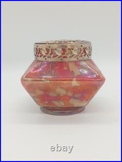 Vase Pique Fleurs Wilhelm Kralik Sohn Verre Marbré Rouge Jugendstil 1900 1920 Vase Pique Fleurs Wilhelm Kralik Sohn Verre Marbré Rouge Jugendstil 1900 1920