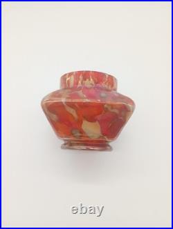 Vase Pique Fleurs Wilhelm Kralik Sohn Verre Marbré Rouge Jugendstil 1900 1920 Vase Pique Fleurs Wilhelm Kralik Sohn Verre Marbré Rouge Jugendstil 1900 1920
