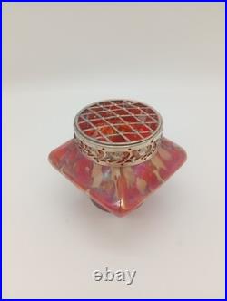 Vase Pique Fleurs Wilhelm Kralik Sohn Verre Marbré Rouge Jugendstil 1900 1920